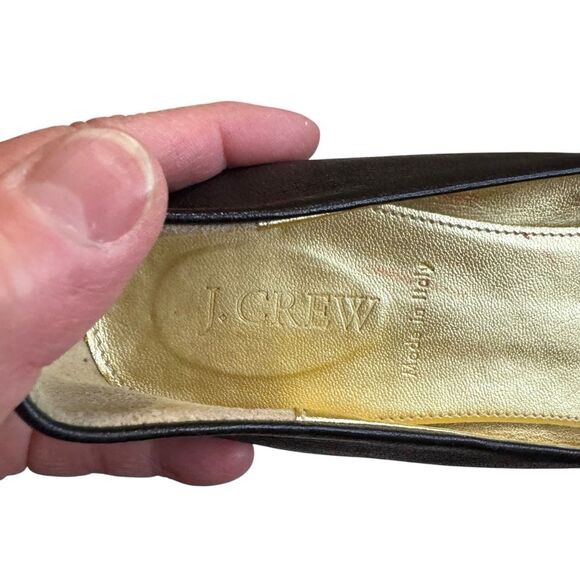 Black Ballet Flats Round Toe J. Crew Balletcore Minimalist Classic Size 8 - Picture 6 of 8